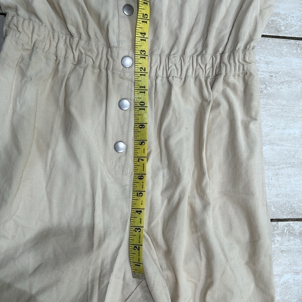 Xirena Cream Tan Harlee Button Down Corduroy Ruffle Jumpsuit Playsuit - Picture 12 of 12